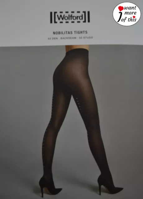 Wolford Nobilitas Tights Strumpfhose Backseam 50 Den 50 Studs Medium black/gun m