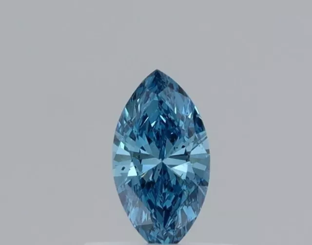 Loose Diamond 0.31 Ct Marquise Cut Fancy Vivid Blue Certified IGI Lab Grown SI1