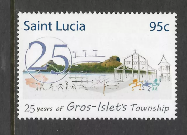 ST LUCIA 2010 25th Anniv GROS-ISLET TOWNSHIP CRICKET SPORTS 1v MNH