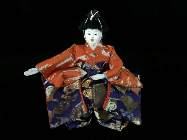 J0531 Japanese HINA Doll KIMONO Man Boy Statue Vintage Okimono Interior