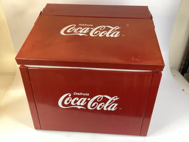 Rare mexiCan Spanish slanted Coke Coca-Cola Red Metal Cooler