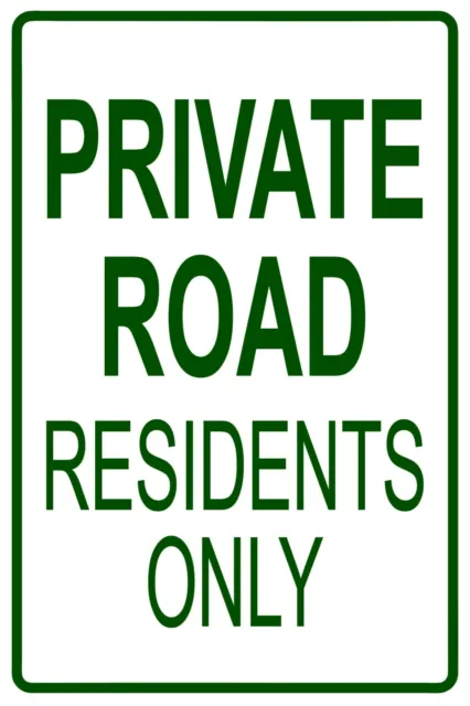 Private Road Residents Only Wall Art Decor Novelty Notice Aluminum Metal Sign