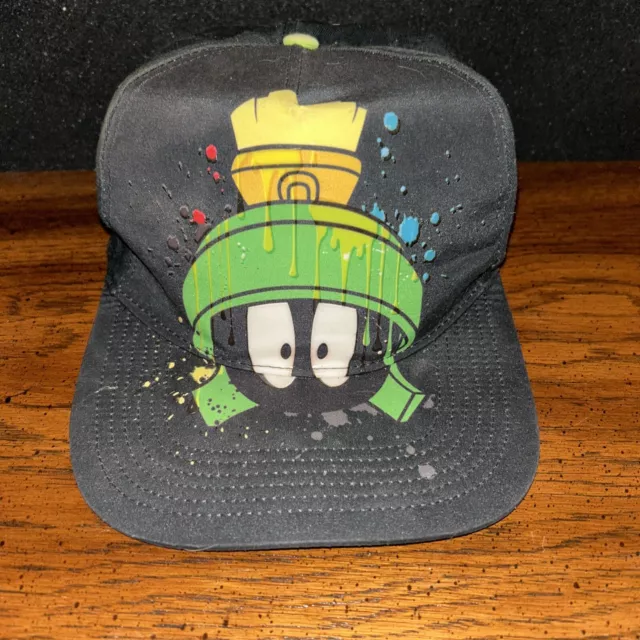 Marvin The Martian Hat Cap Snapback Looney Tunes Black Green Adjustable Casual