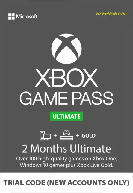 Xbox Ultimate Game Pass 2-Month Trial Code! See Description for INSTANT DELIVERY