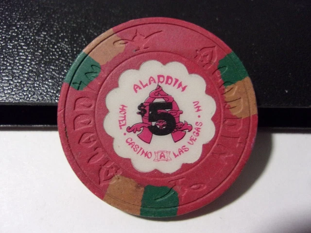 ALADDIN HOTEL CASINO $5 hotel casino gaming poker chip - Las Vegas, NV