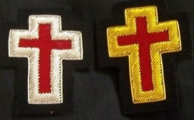 Medieval Masonic Knight Templar Uniform Sleeve Ceremony Cross Inch Lodge Patch