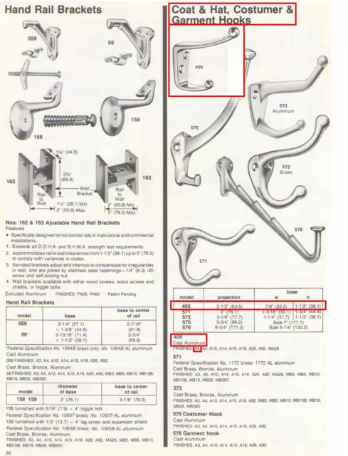 Ives #405A3 Coat And Hat Hook,  Cast Aluminum, Polished Brass Finish (Us3)