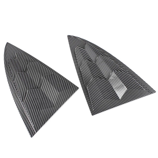 2x Carbon Fiber Look Rear Side Window Hood Vent Scoop Louver Bonnet Cover US Kit