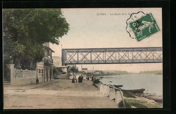 CPA Juvisy, Les Bords de la Seine 1912