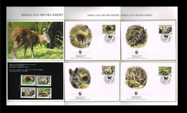 [B43_02] - 2004 - Afghanistan Stamps MNH + FDC - WWF - Himalayan musk deer