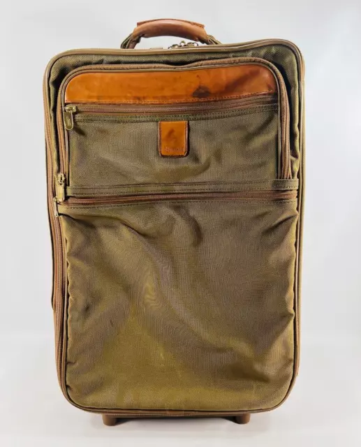 Vintage Hartmann Nylon & Leather 24" Rolling Wheeled Carry-on Luggage Bag