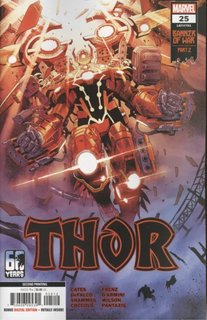 Thor #25 2Nd Printing Coccolo Variant Vf/Nm Marvel Hohc 2022