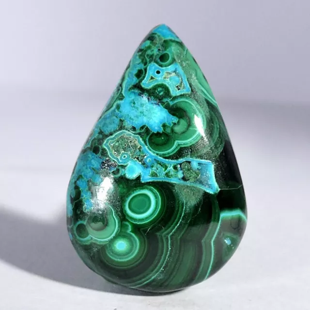 46.40 Carats Naturel Azurite Malachite Poire Forme Cabochon Bijoux Pierre