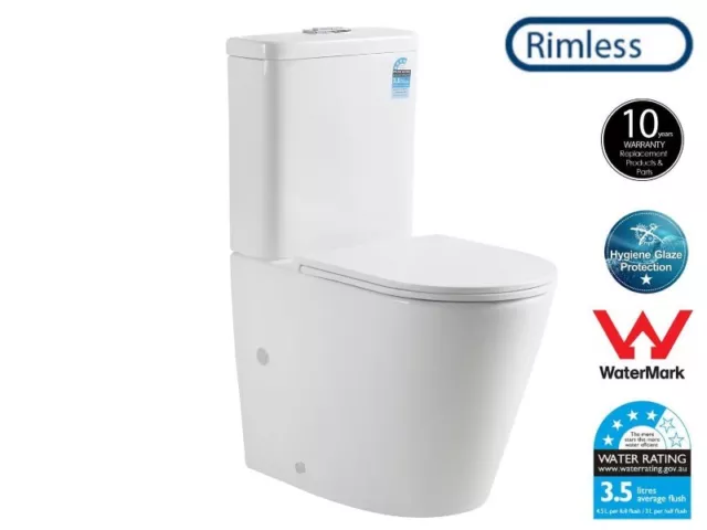 Rimless Back to Wall Toilet Suite come with TRAP Watermark 