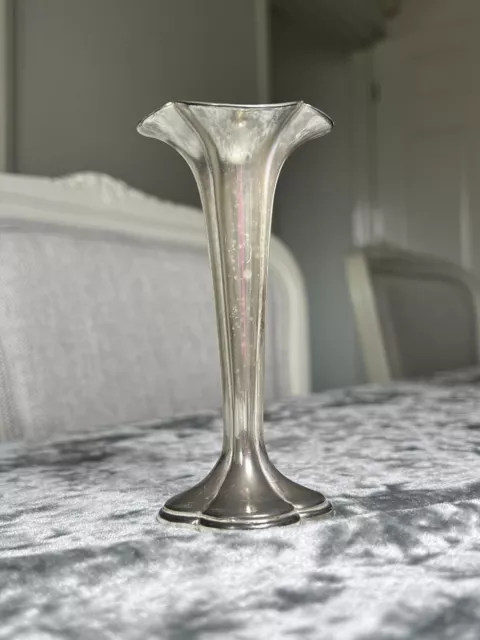 Vintage Silver Plated Grenadier Bud Vase Approx. 4.5" Tall