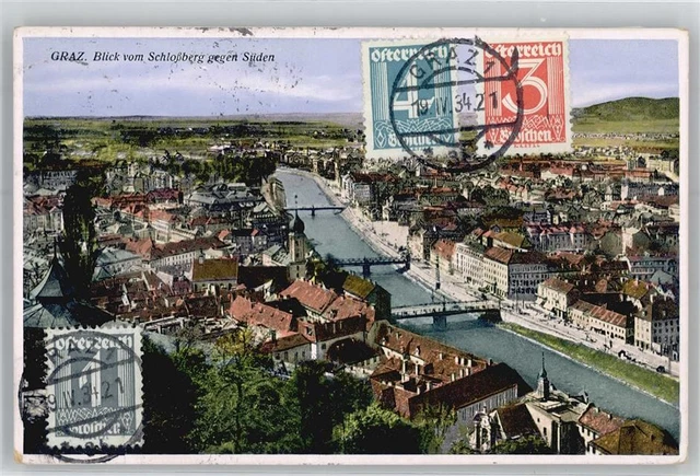 51171116 - Graz Blick vom Schlossberg gegen Sueden Graz, Bezirk