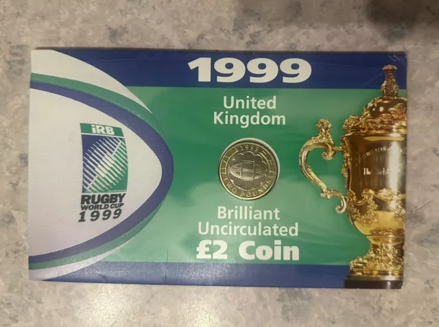 1999 Rugby World Cup £2 Coin Two Pound BU Uncirculated Royal Mint