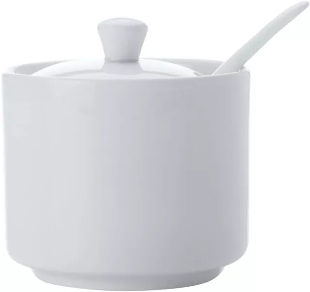 Maxwell & Williams White Basics Straight Sugar Bowl with Spoon | FREE SHIPPING