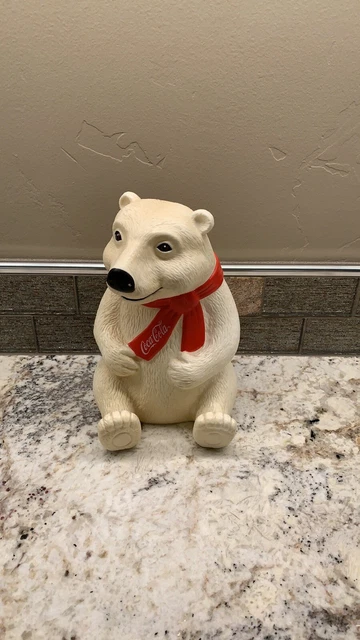 The Snack Factory Coca-Cola Polar Bear 8" Tall Piggy Bank - Vintage 1995