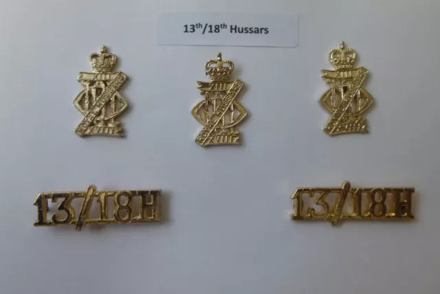 British Army Cap & Collar Badges, Shoulder Titles - The 13th/18th Hussars 13/18H