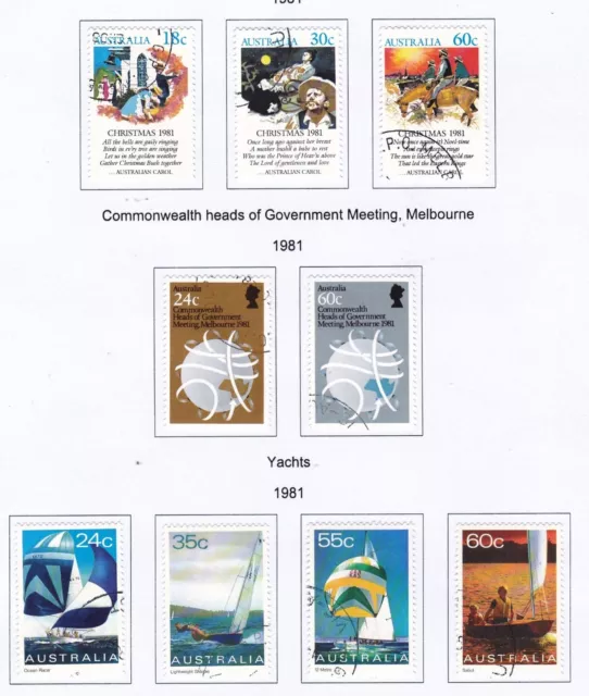 Australia 1981 9 commemorative values in complete sets  (Aus50)