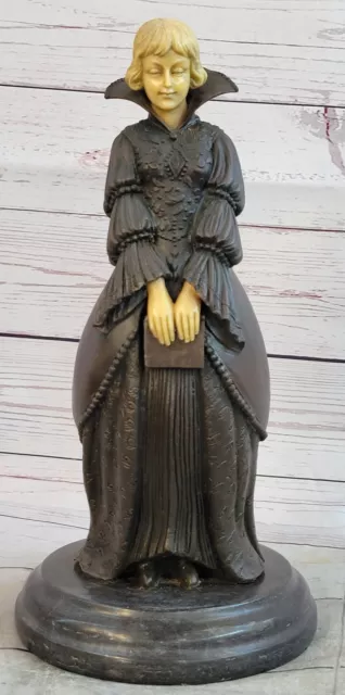 Arc Metallo Jean Francese Lady Crusader Bronzo Scultura Statua Statuina Figura