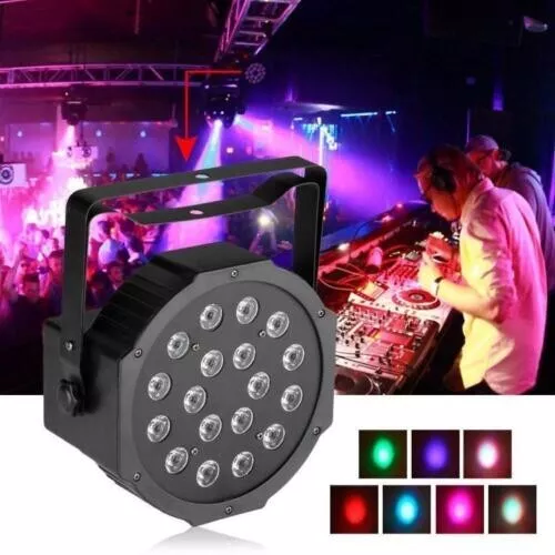 Proiettore Faro Dmx 512 Effetto Luce Flat Par Light Rgb W Alta Luminosita 36 Led