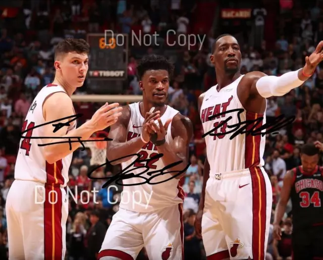 Jimmy Butler Tyler Herro Bam Adebayo Signed Photo 8X10 Rp Autographed Miami Heat