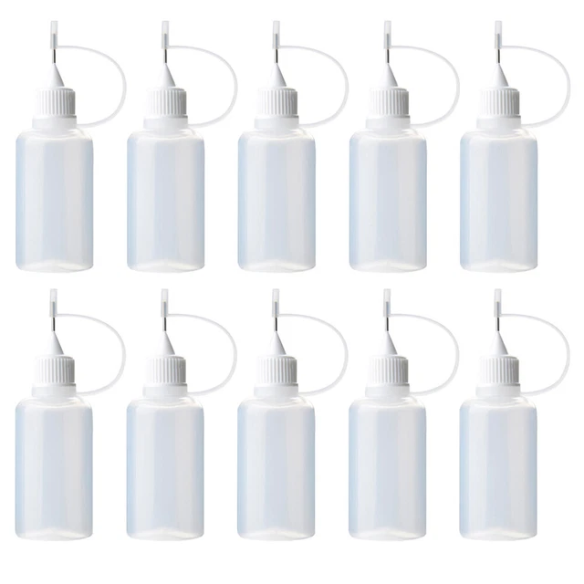 10 piezas punta de aguja multiusos botellas de compresión pegamento líquido dispensador de goteo
