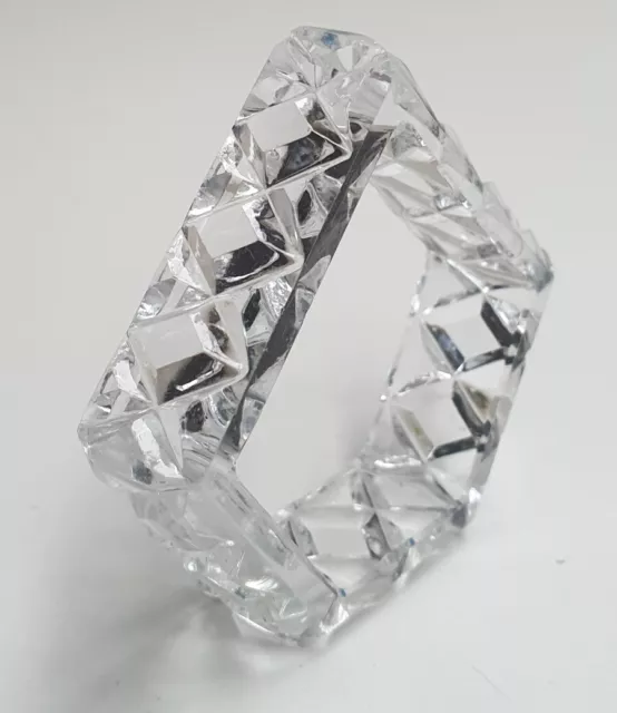Cut Glass 5 Sided Shape Napkin / Serviette Ring Cut Crystal 6cm Wide 5.5cm Tall