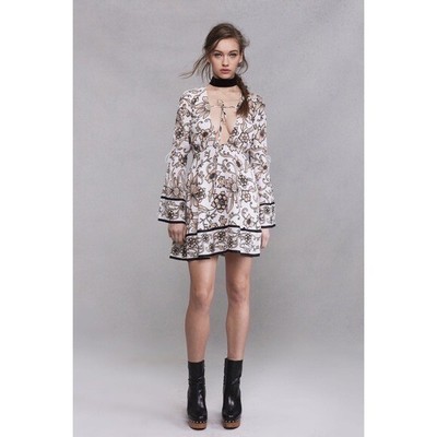 FOR LOVE & LEMONS Ayla Floral Plunging Dress Mini Party Vacation Wedding ~ Small