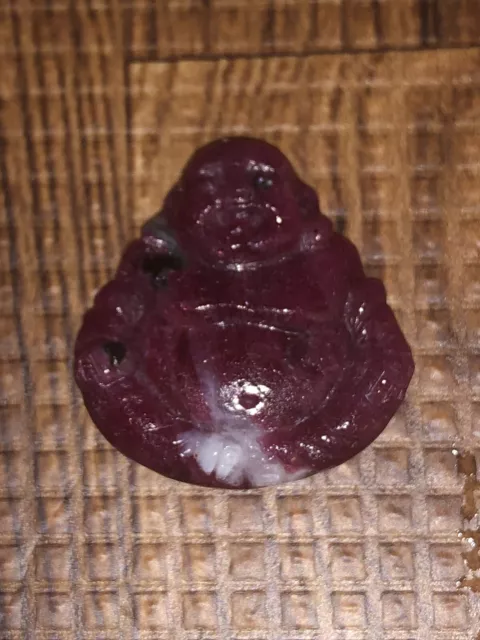 19.87 Carat Carved Ruby Seated Buddha Prayer Stone Amulet