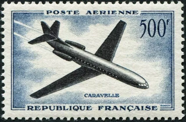 FRANCIA 1957 500f nero e blu intenso SG1319 CV £47,00 superbo nuovo di zecca MH FG #A04