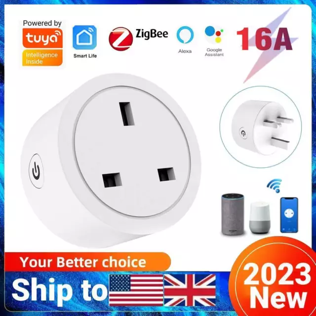 Zigbee/Wifi Wireless Smart Plug Sockets Power Socket For Amazon Alexa GoogleHome