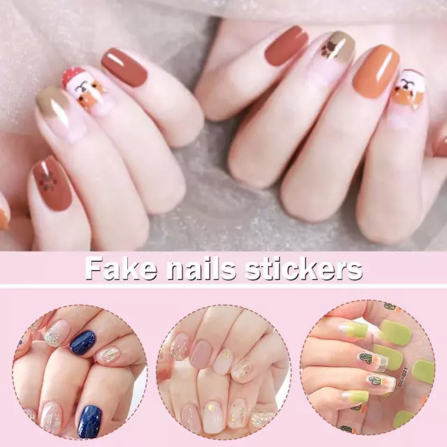 Nail Art Stickers Self-Adhesive DIY Stylish Nail Wraps 2024 Sticker Cover D1F4