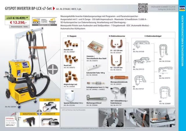 GYS Gyspot Onduleur Lcx s7 Tous Inclusif Paquet 3 D19648 Punktschweißanlage