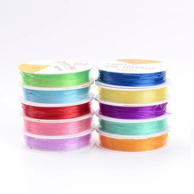 20 Meter Nylonfaden elastisch 0,5 mm Perlenfaden Gummiband verschiedene Farben