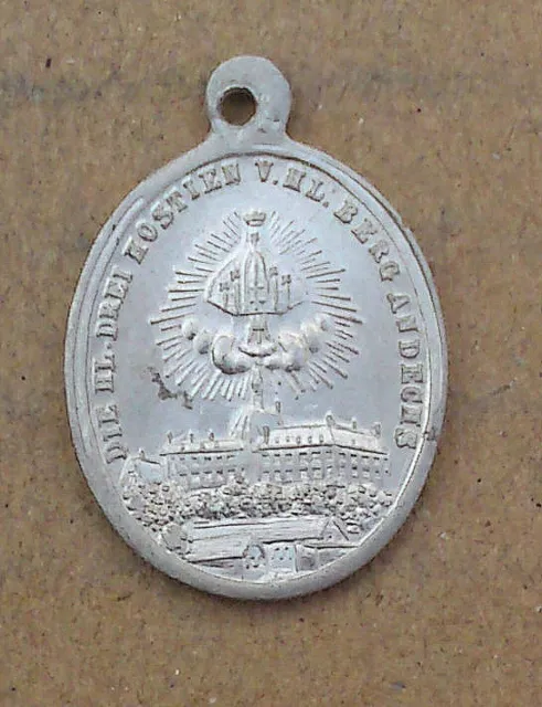 xAlte kleine Pilger Medaille - Heiliger Berg Andechs - Maria - (AW133)