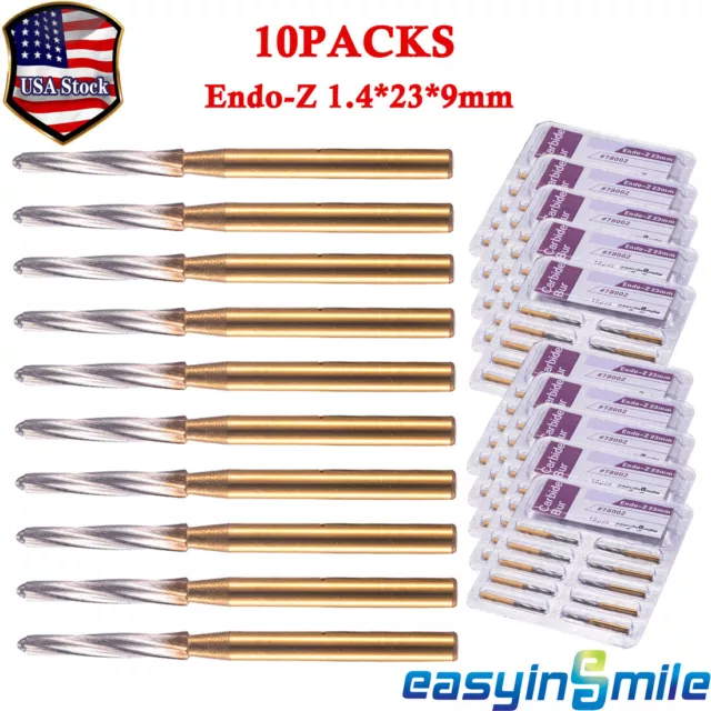 100Pcs Dental Endodontic Endo Z Burs 1.4*23*9mm FG Tungsten Carbide Zekrya Burs