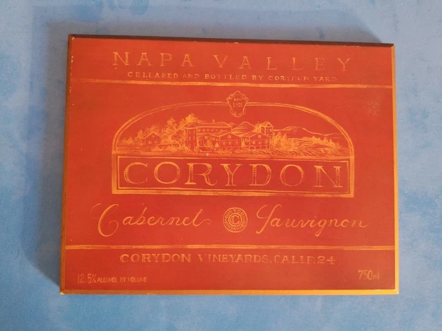 CORYDON Cabernet Sauvignon Napa Valley Wine Wood Hanging Sign 6.5" x 8.5"
