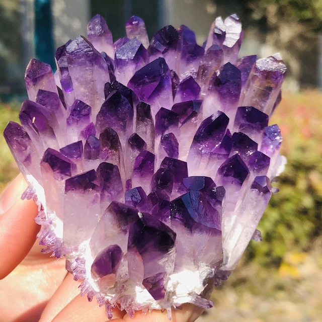 280g New Find purpl Phantom Quartz Crystal Cluster Mineral Specimen Healing 6