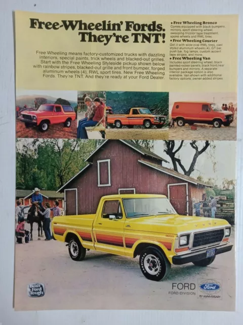 1978 Ford Bronco Styleside Pickup Usa Magazine Fullpage Colour Advertisement