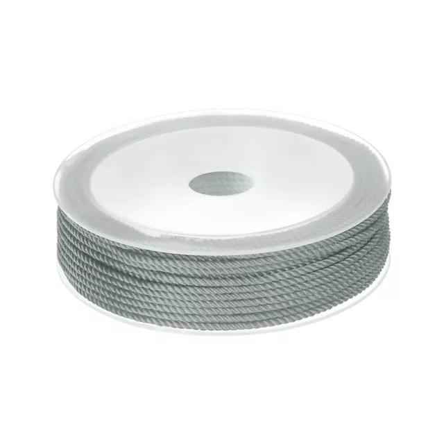 2mm Nylon Cordon Perlage Corde Chinois Nouage Tricot Corde Bracelet Gris, 42ft