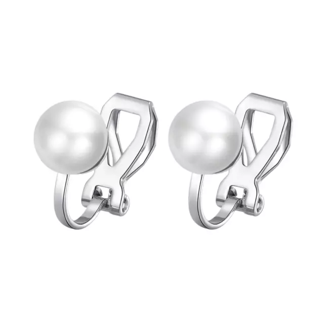 Pearl Clip On Earrings Created with Gemstones from Zircondia®