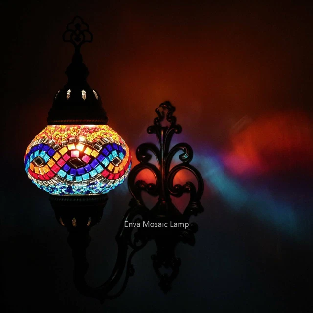 Applique murale en mosaïque Turque Style marocain multicolore lampe lumière