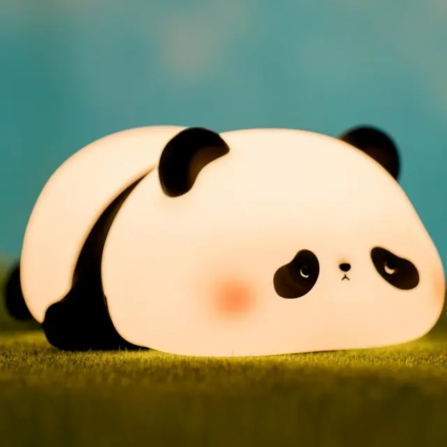 Cute Panda Night Light LED Squishy Novelty Animal Lamp Silicone 3 Level Dimmable