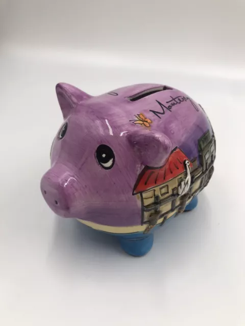 Hand Painted Monterrey Decorated Ceramic Piggy Bank