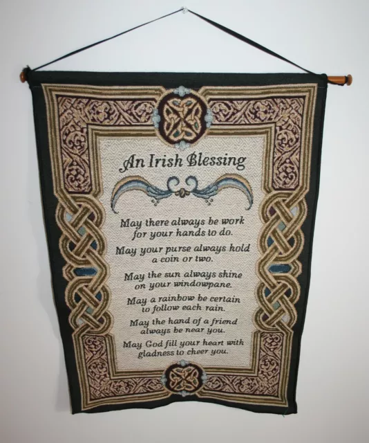 Irish Blessing Wall Hanging Tapestry 17" x 25" Celtic