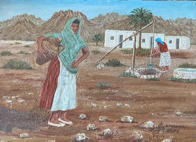 Cuadro Antiguo Pintado A Mano Mujeres Con Cántaros Aquitienesloquebuscas.com