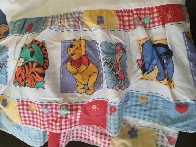 Vtg Winnie the Pooh Nursery Baby Bedding Crib Bed Skirt 1999 Dust Ruffle Piglet